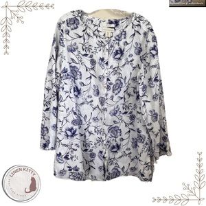 Cynthia Rowley Blue Floral Blouse